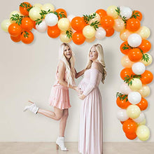 Load image into Gallery viewer, Orange Yellow White Theme Party Balloon Garland Arch kit with Artificial Willow Leaves for Little Cutie Birthday Sunshine Baby Shower Bridal Shower Party Decoration