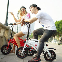 Load image into Gallery viewer, DYU Folding Electric Bike, 14 inch Portable E-bike, Smart Electric Bicycle with Pedal Assist, 3 Riding Modes City EBike with Battery Indicator, Height Adjustable, Compact Portable, Unisex Adult