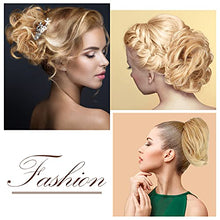 Load image into Gallery viewer, 3 Pieces Synthetic Bun Hairpiece Scrunchies Hair Bun Extensions Messy Curly Hair Scrunchies Hairpieces Synthetic Donut Updo Hair Pieces Synthetic Chignon with Elastic Rubber Band (Mixed Bleach Brown)