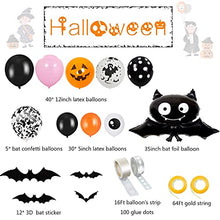 Load image into Gallery viewer, Halloween Balloons Arch Garland Kit 90Pcs Halloween Theme Balloons with Bats Black and Orange Latex Balloons Agate Balloons and Balloon Arch Kit for Halloween Party Indoor Outdoor Decorations