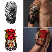 Load image into Gallery viewer, Extra Large waterproof Temporary Tattoos 8 Sheets Full Arm Fake Tattoos and 8 Sheets Half Arm Tattoo Stickers for Men and Women (58x18CM)…