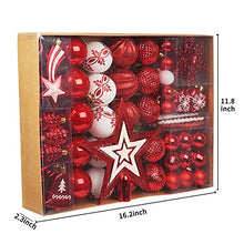 Load image into Gallery viewer, Christmas Tree Decoration Set, 78pcs ROSELEAF Shatterproof Christmas Tree Baubles Decorations Red and White Christmas Ball for Christmas Tree, Wedding Party