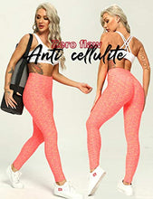 Load image into Gallery viewer, RIOJOY Women Anti Cellulite Gym Waffle Leggings, High Waist Yoga Pants Bubble Textured, Scrunch/Ruched Butt Lift Running Tights