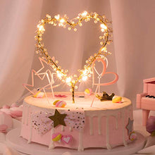 Load image into Gallery viewer, KIPETTO Love Heart Pearl Cake Toppers with LED Light for Birthday Wedding Anniversary Party Decor