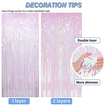 Load image into Gallery viewer, SMALUCK 2 Pack 6.5Ft Rainbow Foil Fringe Curtains, Metallic Streamers Backdrop for Christmas Hanging Streamers for Party/Prom/Birthday Favors