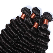 Load image into Gallery viewer, BLACKMOON HAIR Brazilian Virgin Hair Deep Wave Bundles 3 Bundles Unprocessed Virgin Human Hair Extension Deep Curly Hair Weave Natural Black Color(24 24 26 Inch)