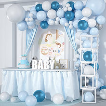 Load image into Gallery viewer, VAINECHAY Balloon Garland Arch kit Birthday Decorations Party Balloons Blue White Latex Sliver Confetti ballon for Boy Birthday Baby Shower Party Wedding Decoration