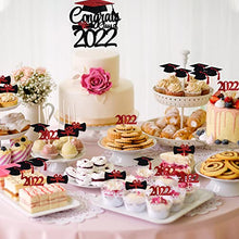 Load image into Gallery viewer, ELECLAND 2022 Graduation Cake Toppers Glitter 2022 Grad Cupcake Toppers Food Picks for Graduation Decorations Party Supplies