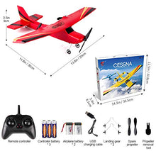 Load image into Gallery viewer, HAWK'S WORK RC Airplanes, 2 Channel RC Plane Ready to Fly, 2.4 GHz Remote Control Airplane, Easy to Fly RC Glider for Kids & Beginners (Red)
