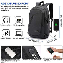 Load image into Gallery viewer, Anti-Theft Laptop Backpack,Business Travel Backpack Bag with USB Charging Port Lock,Water Resistant College School Computer Rucksack Work Backpack for Mens Womens Fits 15.6 Inch Laptop-Black