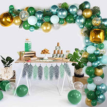 Load image into Gallery viewer, Jungle Safari Theme Party Supplies, 167Pcs Jungle Party Balloon Garland Kit with Palm Leaves, Green Balloons Arch Kit for Kids Boys Girls Birthday Party, Baby Shower, Safari Party Decorations Backdorp