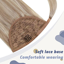 Load image into Gallery viewer, LaaVoo Blonde Highlight Ponytail Human Hair Extensions 14inch Remy Hair Extensions Highlighted Blonde Pony Tail Extensions Blonde Real Hair Ponytail Hair Extension Blonde 100% Remy Human Hair 70g