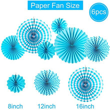 Load image into Gallery viewer, DOJoykey Baby Shower Party Decoration, IT’S A BOY Banner and Latex Balloons, Blue Bunting, 6pcs Paper Fans, 5pcs Balloons with Inner Confetti for Baby Boy Party