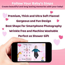 Load image into Gallery viewer, Baby Monthly Milestone Blanket For Boy and Girl - Unisex Month & Year Photo Background Blanket for Newborns, Toddlers and Infants - Photography Memory Blanket & Shower Gift for New Moms - Pink
