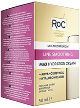 Load image into Gallery viewer, RoC - Retinol Correxion Line Smoothing Max Daily Hydration - Intensive Anti-Wrinkle and Anti-Aging Face Moisturiser - with Hyaluronic Acid - 50 ml