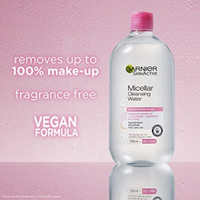 Load image into Gallery viewer, Garnier Micellar Cleansing Water For Sensitive Skin 700ml, Gentle Face Cleanser & Makeup Remover, Fragrance Free, Recognised By The British Skin Foundation, Use With Reusable Micellar Eco Pads