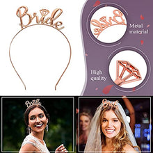 Load image into Gallery viewer, Bride to Be Sash and Veil, Hen Party Accessories with Tiara Bride to Be Sash Bride Headband for Bridal Shower, Rose Gold Wedding Hen Do Decorations for Bride Bachelorette Hen Night Party Games