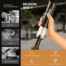 Load image into Gallery viewer, Muson Electric Wine Opener Set Automatic Bottle Corkscrew Cordless with Foil Cutter Vacuum Stopper and Pourer, Gifts for Women, Visiting Gift for Birthday Party Wedding Anniversary