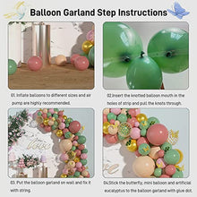 Load image into Gallery viewer, ZHIQIYI Balloon Arch Garland Kit, 3D Golden Butterfly Sticker Green Pink Balloon Garland Kit, 135 Party Decoration Balloons Reusable Latex Balloons For Wedding, Baby Shower, Birthday Party Decoration