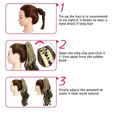 Load image into Gallery viewer, FXTYK Claw Ponytail Hair Extension Long Short Pony Tails Extensions Clip in on Ponytail Jaw/Claw Synthetic Straight Curly Hairpieces-Dark Brown Mix Ash Blonde-18inch