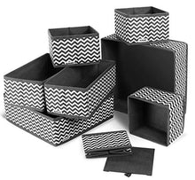 Load image into Gallery viewer, ilauke Fabric Dresser Drawer Dividers Set of 8 Wardrobe Closet Organiser Foldable Storage Box for Socks Underwear Bras Ties Toys