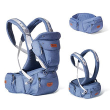 Load image into Gallery viewer, SUNVENO Baby Carrier Ergonomic, Baby Carrier with Detachable Hood, Hip seat Baby with Saliva Cloth, 3in1 Baby Belly Carrier for Baby 0-36 Months, Baby Back Carrier 0-20Kg, Blue