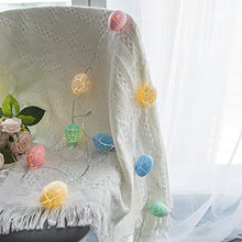 Load image into Gallery viewer, Eambrite Easter Egg Decorations Easter Themed Fairy Lights with 10 Colourful Eggs Powered by Battery Easter Decorations for Party Home Decor - Crystal Cable (7FT/2m)