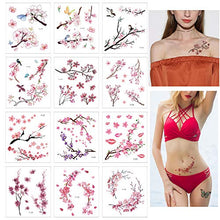 Load image into Gallery viewer, 12 Sheets Cherry Blossoms Temporary Tattoo Sticker for Women Body Art in Spring Summer