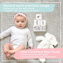 Load image into Gallery viewer, Wooden Milestone Blocks for Baby Boy & Girl - Gender Neutral Daily, Weekly & Monthly Baby Milestone Age Blocks for Baby Pictures - Made with Eco Friendly Premium Pine Wood & Certified Non Toxic Paint