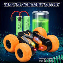 Load image into Gallery viewer, Fivejoy Remote Control Cars, 2.4GHz High Speed Stunt RC Car for Kids, 360° Two Directions and Rotation Electric 4WD Racing Stunt Truck, Toys Gifts for Boys and Girls Orange
