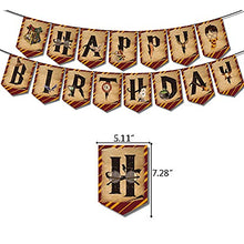Load image into Gallery viewer, LUOWAN Harry Potter Birthday Decorations, Harry Potter Party Supplies - Happy Birthday Banner, Harry Potter Balloons Cake & Cupcake Toppers, Harry Potter Theme Party Favors Brown