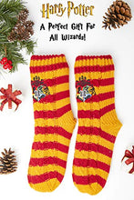 Load image into Gallery viewer, Harry Potter Fluffy Slipper Socks - Gryffindor Deluxe Knitted Winter Warm Fleece Lined Chunky Slipper Bed Socks Ladies Non Slip for Boys, Girls, Men, Women Size 5 to 8 - Great Stocking Fillers