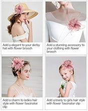 Load image into Gallery viewer, Z&X Women's Sinamay Fascinator Headband Clip Mesh Flower Feather Cocktail Pillbox Hat, D- Nude Pink, One Size