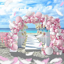 Load image into Gallery viewer, LAISWEE 107Pcs Balloons Arch Kit Party Balloons, Pink, with 200 Pcs Feathers, Ideal for Birthday Party Wedding Decorations