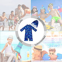 Load image into Gallery viewer, upandfast Baby Boys Swimsuit Long Sleeve One Piece Swimwear Zip Rash Guard Sun Protection (Blue Shark, 18-24 Months)