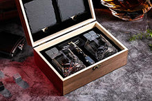 Load image into Gallery viewer, VOVZON Whiskey Stones and Glasses Gift Set for Men – 8 Whisky Scotch Bourbon Chilling Stones, 2 Whiskey Glasses in Wooden Box – Christmas/Father's Day/Birthday Gift/Present for Father Dad Boyfriend
