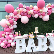 Load image into Gallery viewer, Pink Balloon Garland Arch Kit,98Pcs Thicken Balloons Metallic Balloons Rose Gold Latex Balloons with Decorating Strip Kit for Baby Shower Wedding Graduation Day Girls' Party Decorations