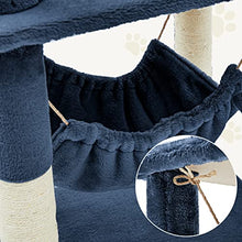 Load image into Gallery viewer, TUKAILAI Cat Tree 125cm Tall Sisal Cat Scratch Posts Multi-Level Cat Climbing Tower With Dangling Ball Condo, Hammock and Ladder, Indoor Pet Activity Furniture Play House for Kittens, Blue