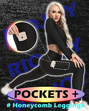 Load image into Gallery viewer, RIOJOY Butt Scrunch Waffle Gym Leggings Women, Honeycomb Anti-Cellulite Tie-dye Fitness Leggings