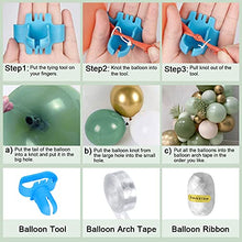 Load image into Gallery viewer, Sage Green Balloon Arch Kit, 108 Pcs Olive Green Balloon Garland Arch Kit with White Gold Metallic Latex Balloon Decoration for Boys Girls Baby Shower, Birthday Party,Jungle Safari Party Decoration