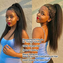 Load image into Gallery viewer, 10Pcs Kinky Straight Clip In Hair Extensions Remy Human Hair 14inch/120g Coarse Yaki Straight Clip In Real Human Hair Extensions Clip Ins Full Head #1B Natural Black