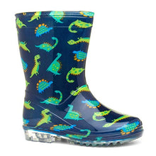 Load image into Gallery viewer, Zone - Kids Dinosaur Navy & Green Welly - Size 9 Child UK - Multicolour
