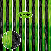 Load image into Gallery viewer, 4 Pack Foil Fringe Metallic Curtains - 3.3ft x 6.6ft Shimmer Tinsel Rain Door Curtain for Birthday Wedding Photo Booth Backdrop Bachelorette Bridal Shower Baby Shower Engagement Party Decorations