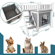 Load image into Gallery viewer, Petsfit Cat House Indoor, Iron Lockable Door Cat Houses for Indoor Cats with Balcony Design,Durable Grey