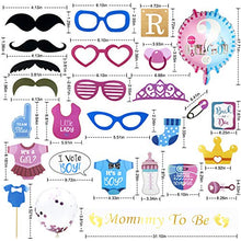 Load image into Gallery viewer, 120pcs Baby Gender Reveal Party Decoration Supplies with Boy or Girl Gender Reveal Balloon Banner Decoration,Foil Balloons and Confetti Balloons,Cupcake Toppers,Photo Booth Props with Stickers