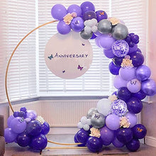 Load image into Gallery viewer, Purple Balloons Arch Garland Kit, Purple Birthday Decorations Pastel Purple Balloons Macaron Purple Grey Balloons Metallic Purple Silver Balloons White Balloons Purple Confetti Balloons