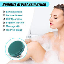 Load image into Gallery viewer, Body Brush for Wet or Dry Brushing - Soft Silicone Shower Brush Body Wash Bath Exfoliating Skin Massage Scrubber, Dry Skin Brushing Palm-sized Loofah, Fit for Sensitive and All Kinds of Skin (Green)