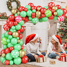 Load image into Gallery viewer, Christmas Balloon Arch Kit, Red Green Gold Christmas Balloons Garland, 84pcs Latex Balloons Agate Balloons for Indoor Outdoor Christmas Party Wintertime Holiday New Year Birthday Decorations