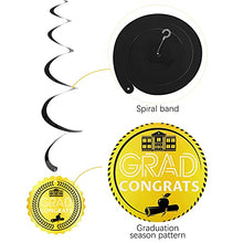 Load image into Gallery viewer, ADXCO Graduation Party Decorations 2022 Graduation Hanging Swirls Foil Ceiling Streamers with We Are so Proud of You Banner for School Classroom Grad Party Decor Supplies (Black and Gold)