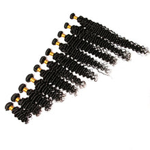 Load image into Gallery viewer, Brazilian Deep Wave Hair Bundles Cheap Deep Curl Hair Brazilian Virgin Remi Hair Deep Wave Hair 3 Bundles Brazillian Deep Curly Weave Short Curly Human Hair 8 10 12 Inch Natural Black